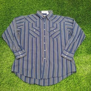 Vintage 90s Ely-Cattleman Pearl Snap Shirt XL 24x31 Western Stripes